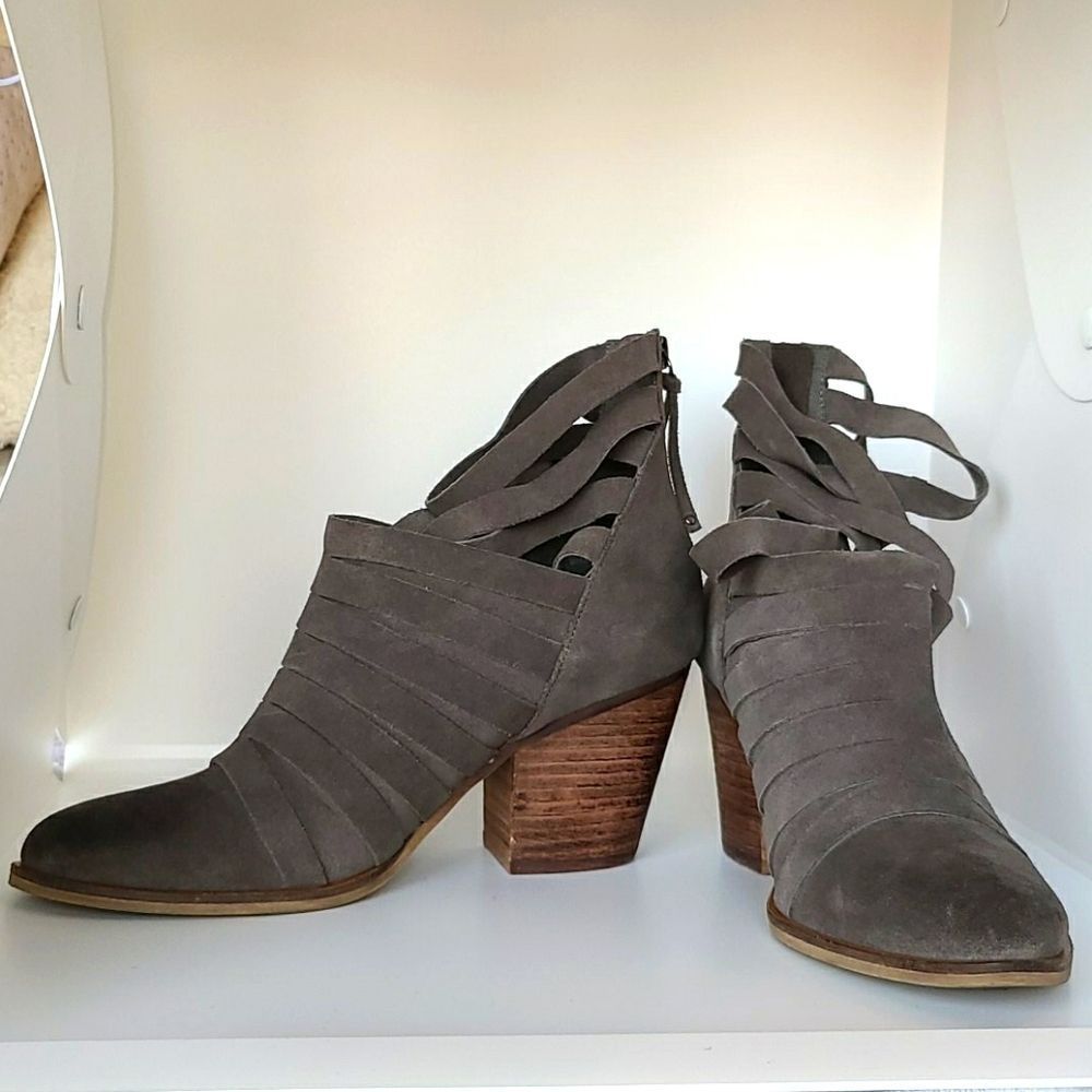 Suede strappy boot